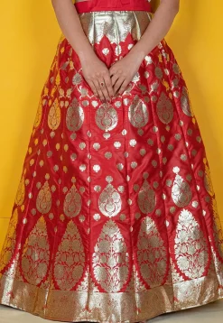 Brocade Skirt in Red