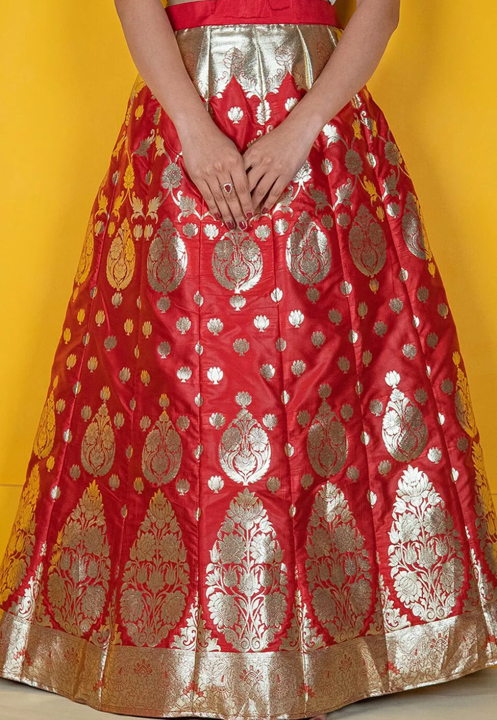 Brocade Skirt in Red