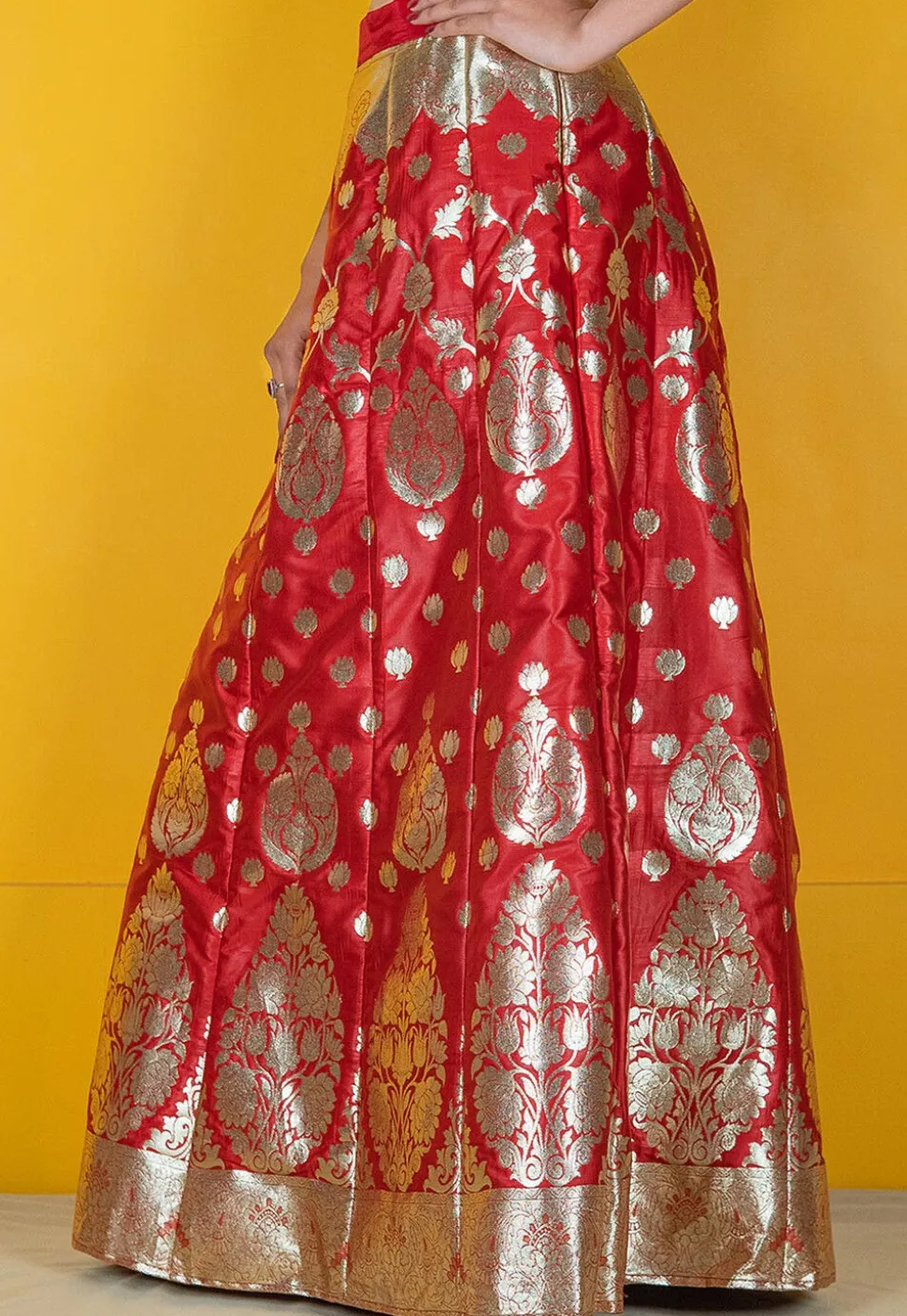 Brocade Skirt in Red