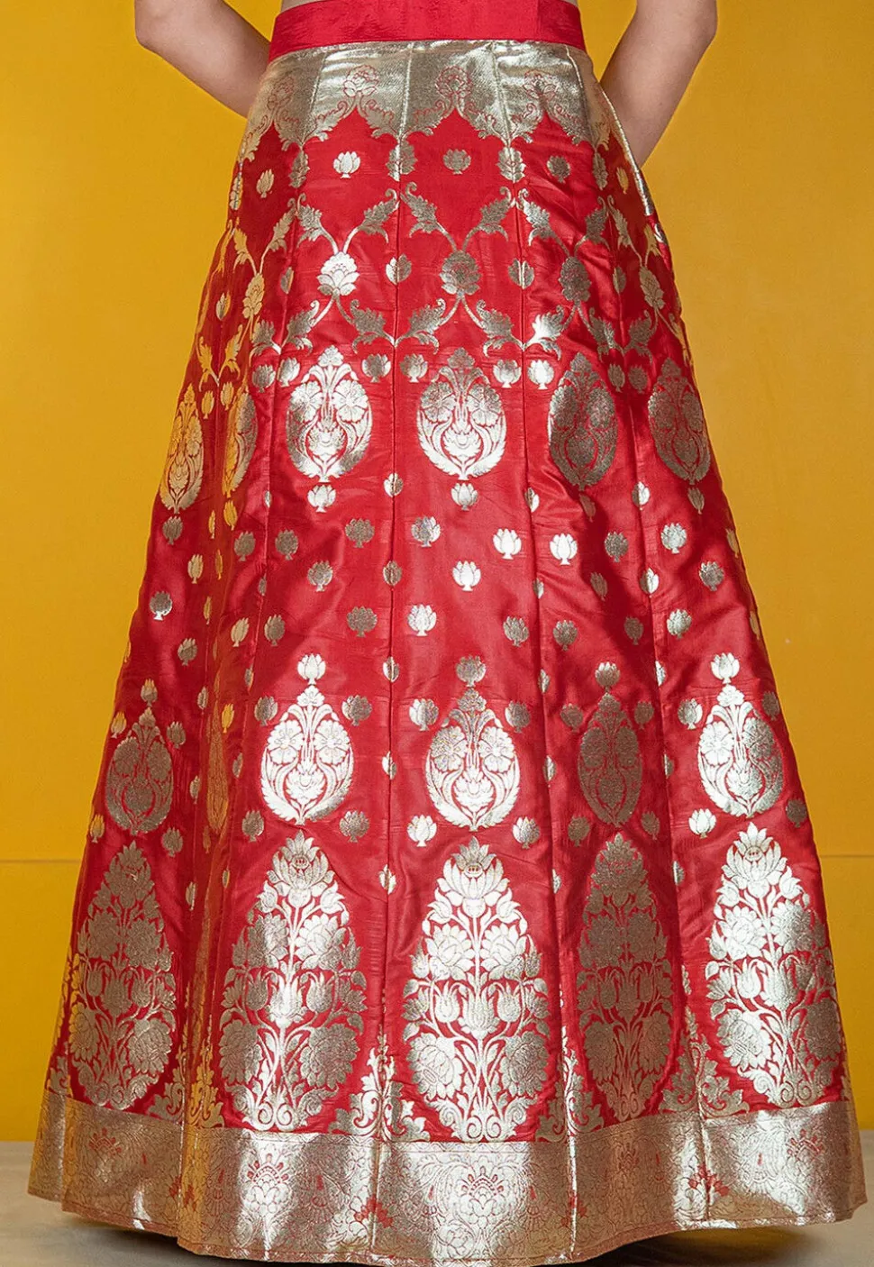 Brocade Skirt in Red