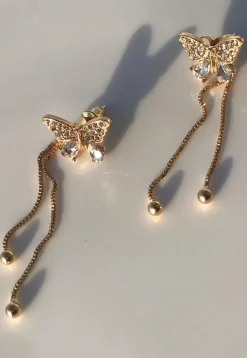Butterfly Style Stone Studded Earring