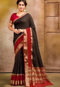 Chanderi Silk Saree in Black