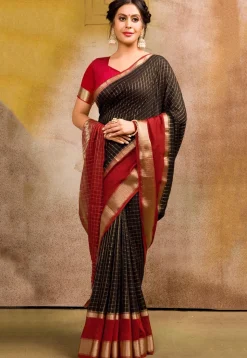 Chanderi Silk Saree in Black