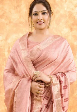 Chanderi Silk Saree in Light Pink