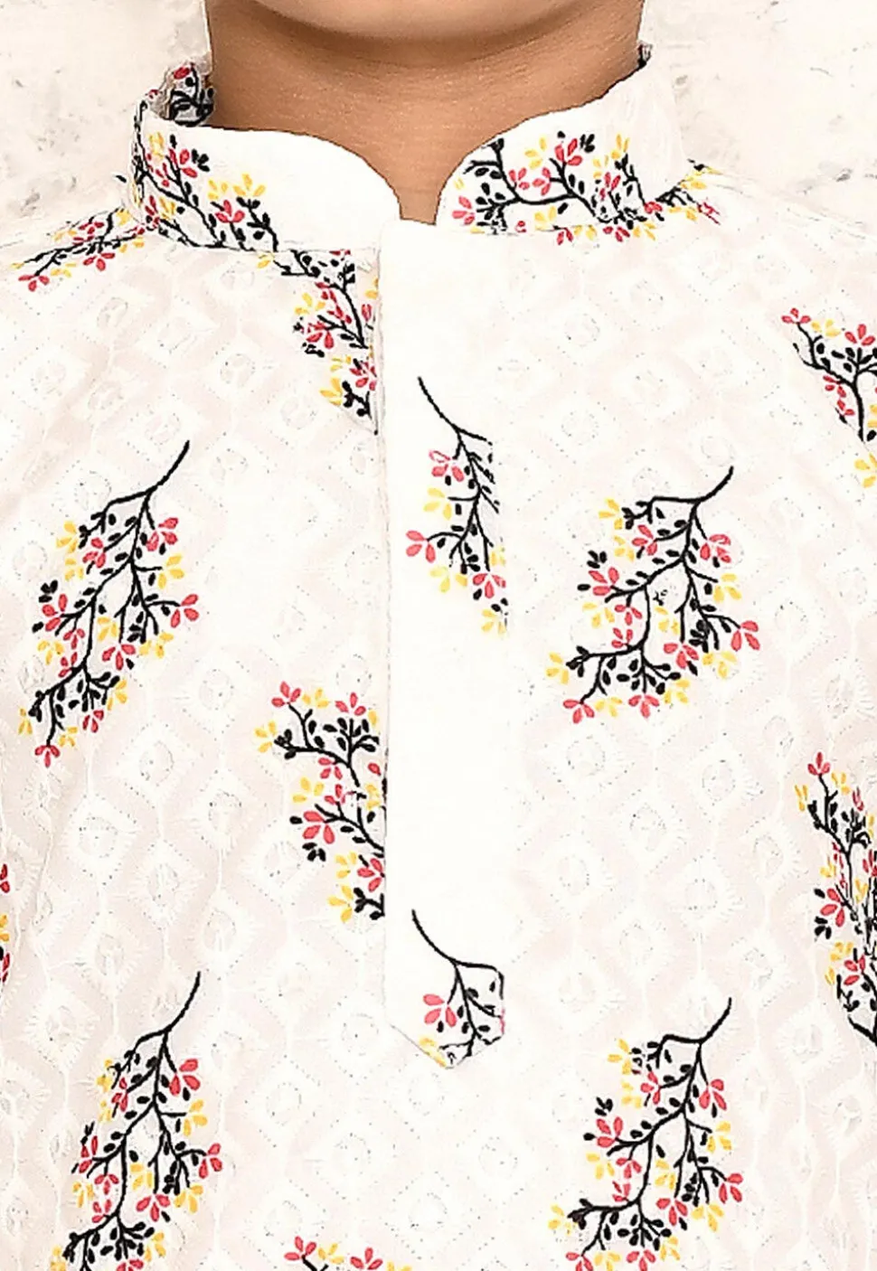 Chikankari Cotton Kurta in White