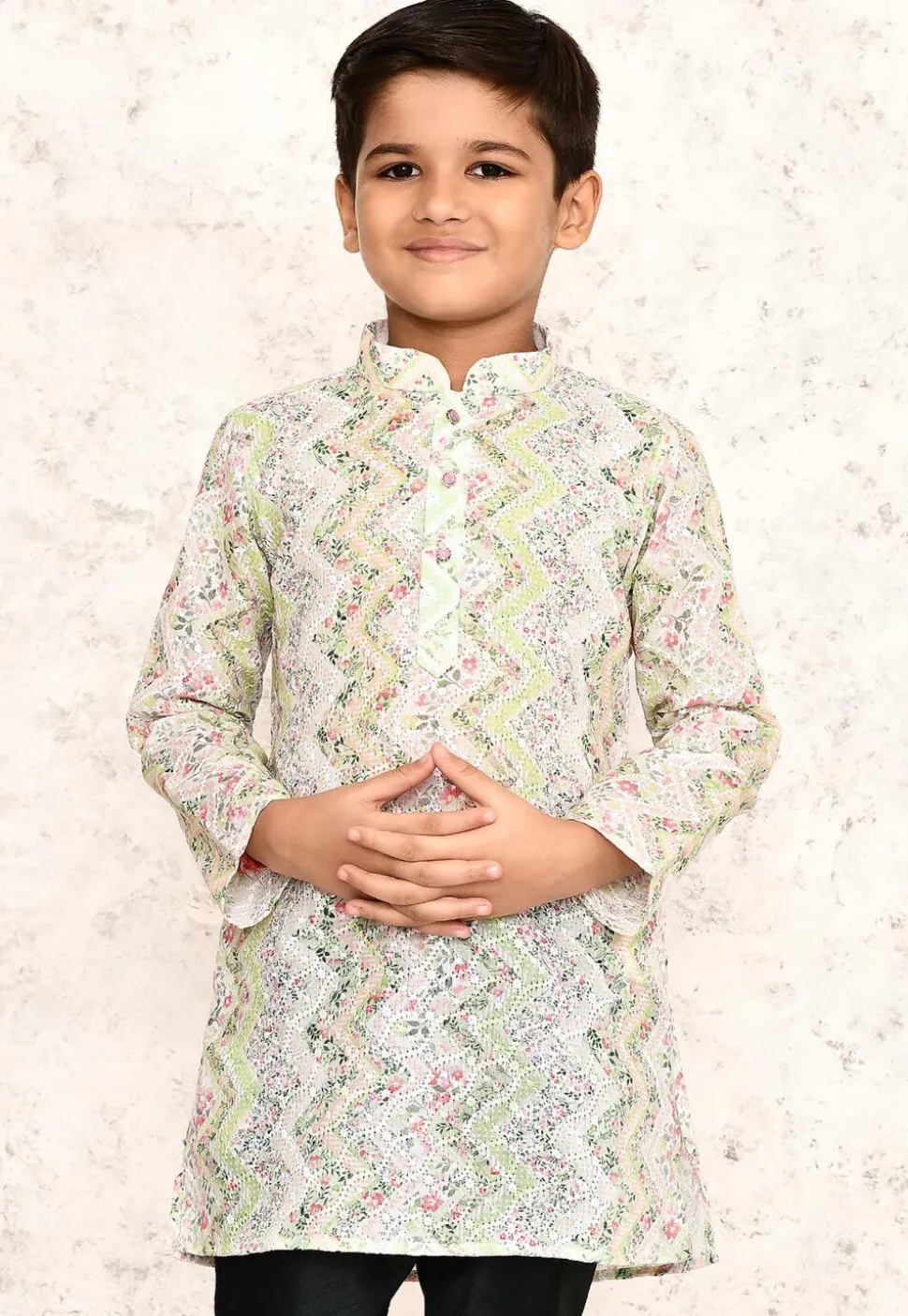 Chikankari Cotton Kurta in Multicolor