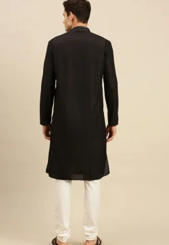 Chikankari Cotton Kurta Set in Black