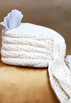Chikankari Cotton Turban in White