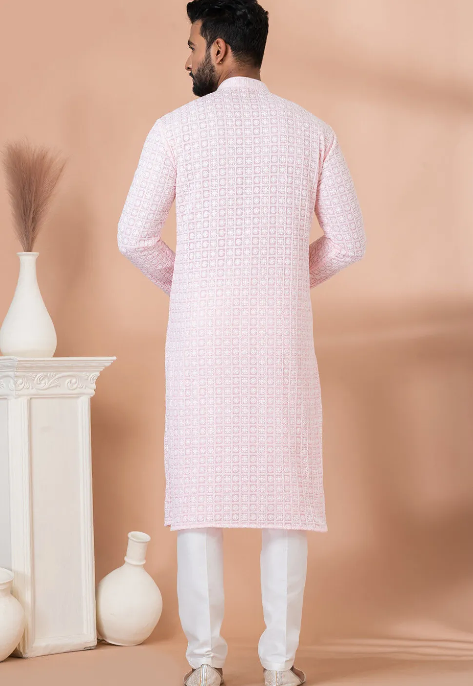 Chikankari Georgette Kurta Set in Pink