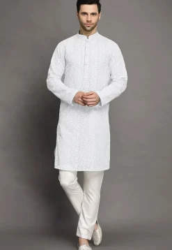 Chikankari Georgette Kurta Set in White