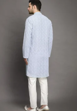 Chikankari Georgette Kurta Set in Sky Blue