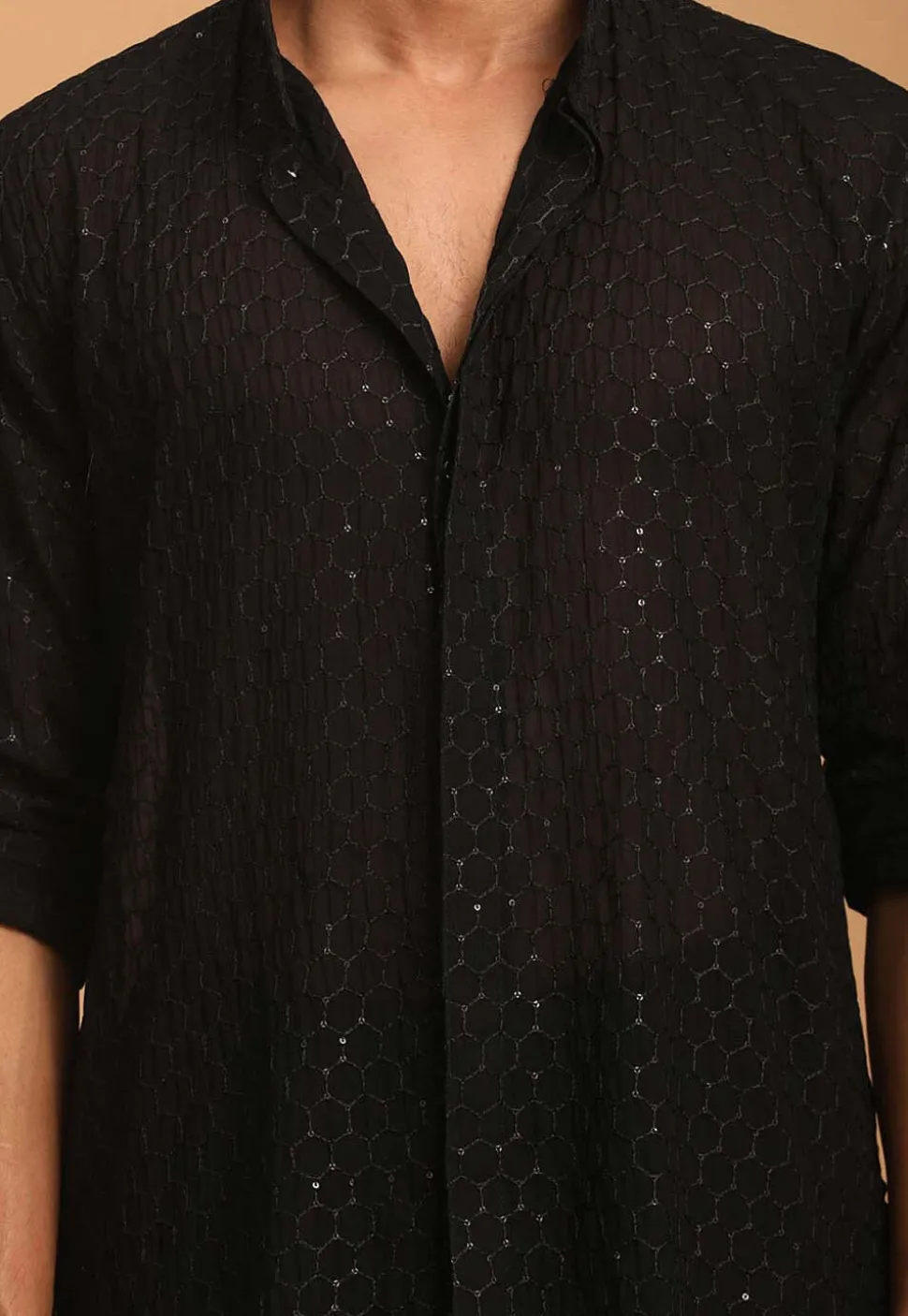 Chikankari Georgette Kurta Set in Black