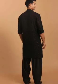 Chikankari Georgette Kurta Set in Black
