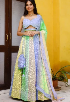 Chikankari  Georgette Lehenga in Multicolor