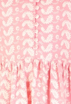Chikankari Pure Cotton A Line Dress in Peach