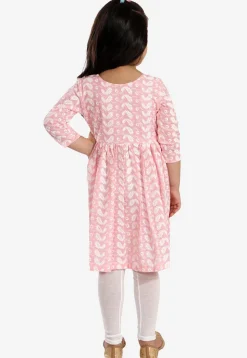 Chikankari Pure Cotton A Line Kurta Set in Peach