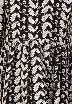 Chikankari Pure Cotton A Line Kurta Set in Black
