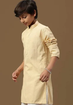 Chikankari Pure Cotton Kurta in Light Beige