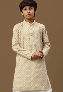 Chikankari Pure Cotton Kurta in Beige