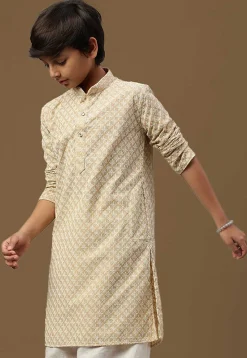 Chikankari Pure Cotton Kurta in Beige