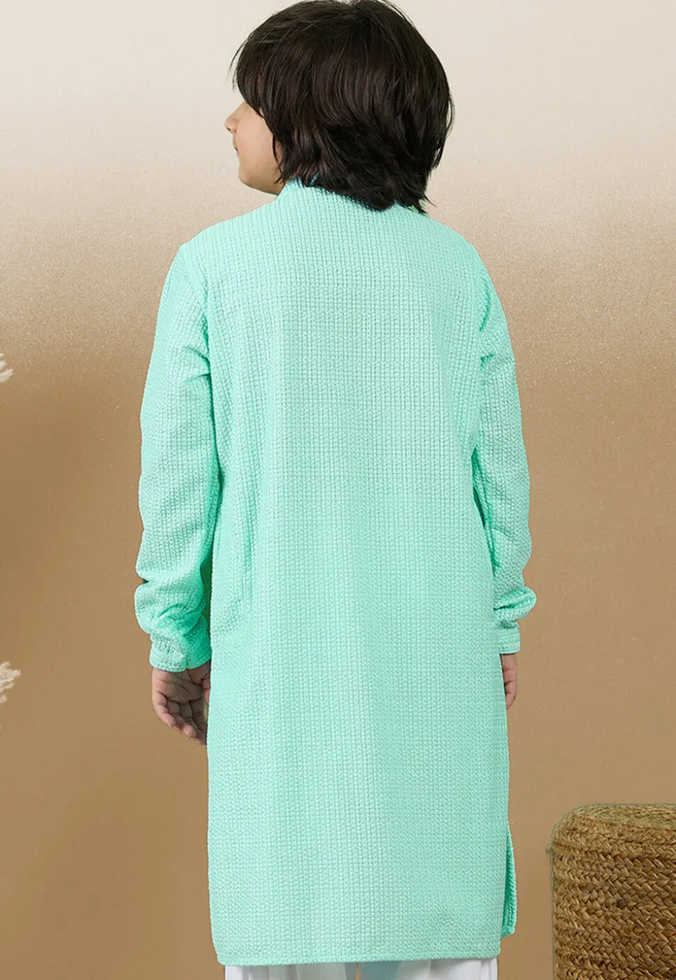 Chikankari Pure Cotton Kurta in Sea Green