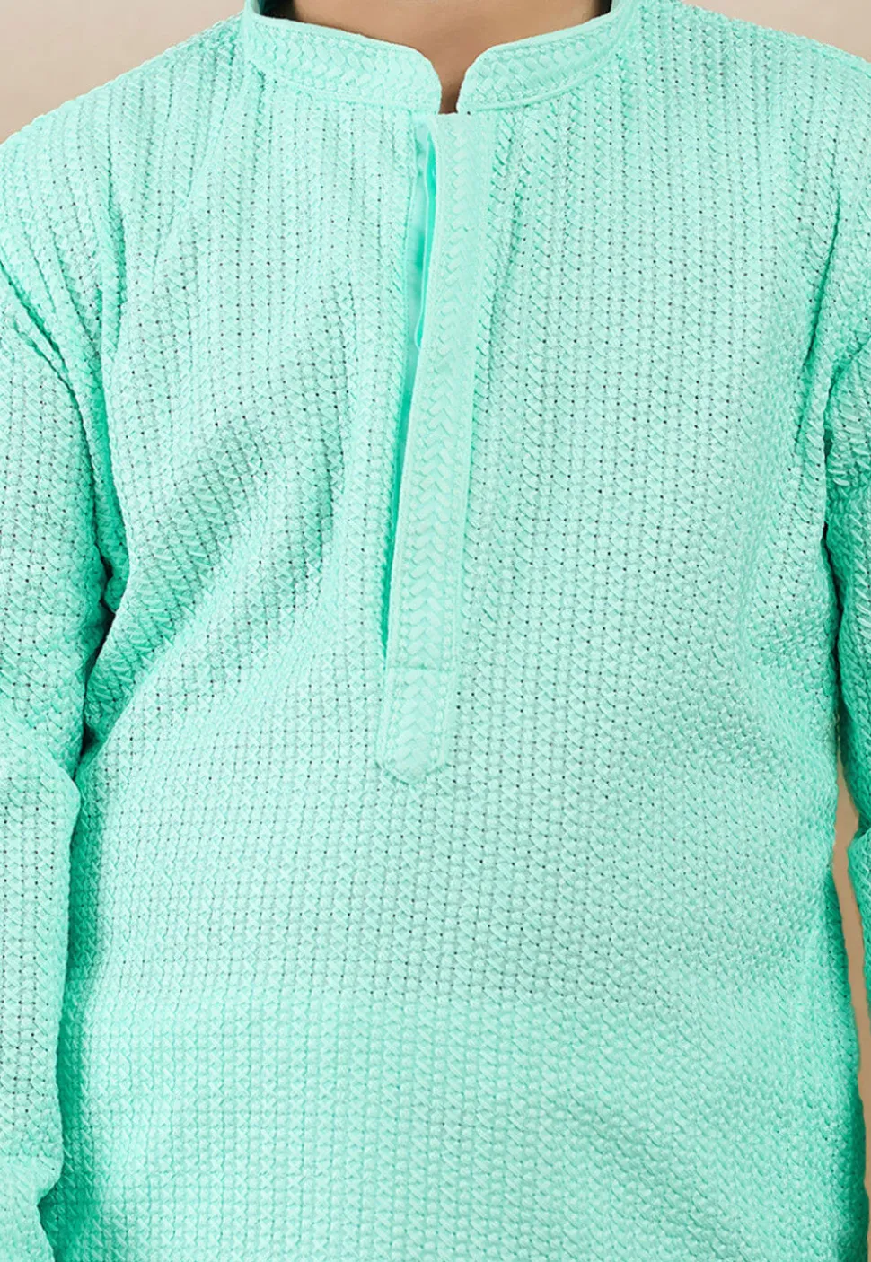 Chikankari Pure Cotton Kurta in Sea Green