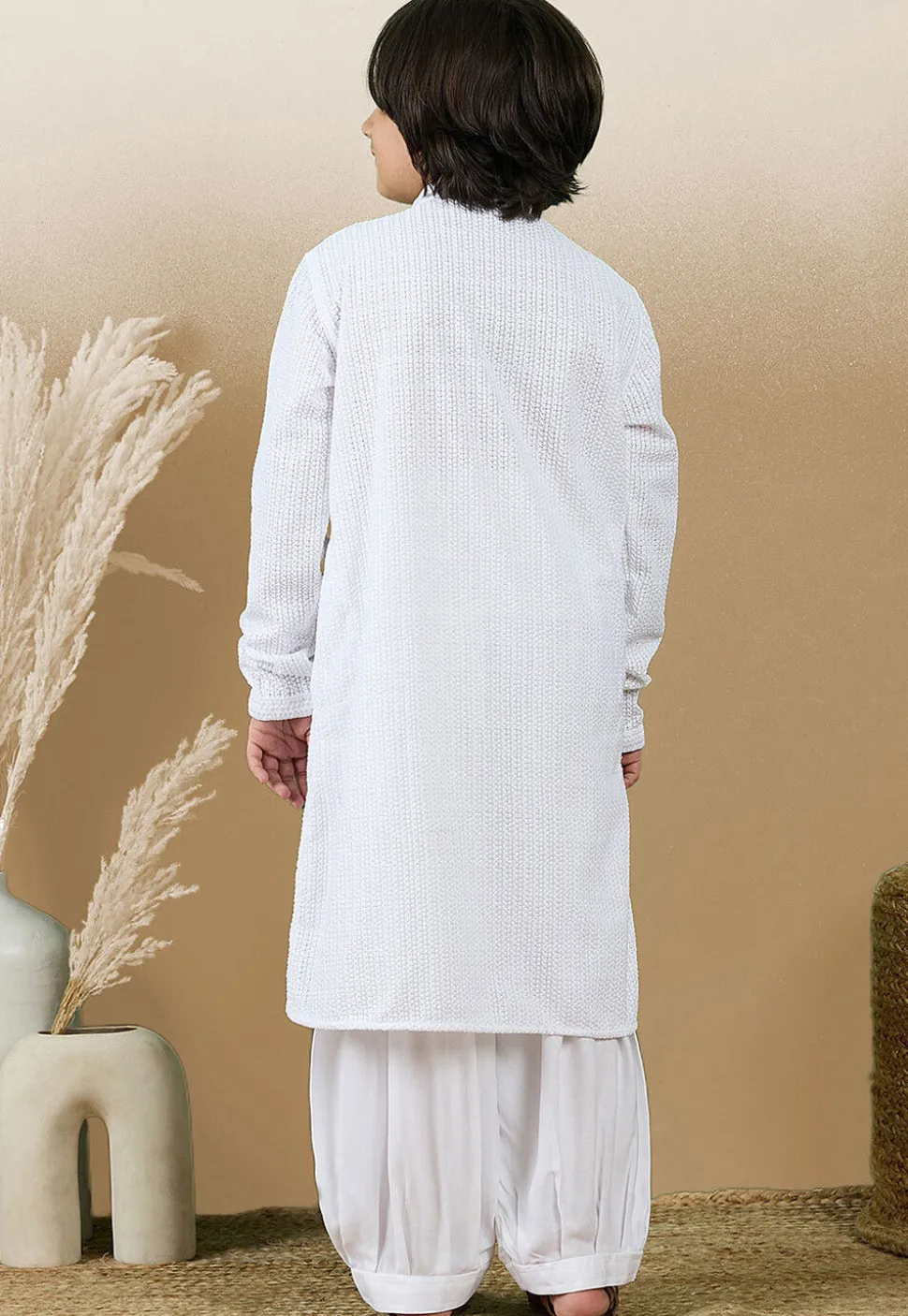 Chikankari Pure Cotton Kurta Set in White