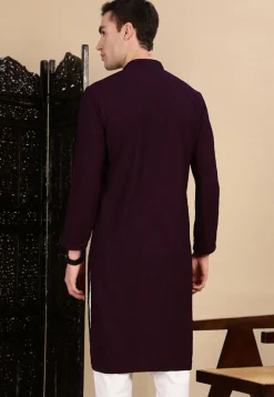 Chikankari Pure Cotton Kurta in Violet