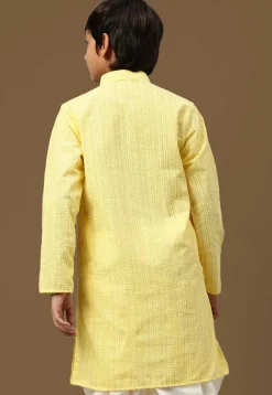 Chikankari Pure Cotton Kurta in Yellow