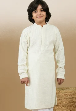 Chikankari Pure Cotton Kurta in Off White