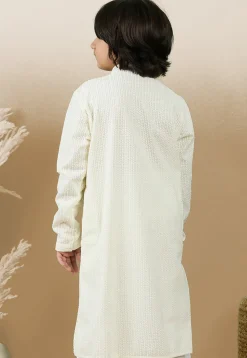 Chikankari Pure Cotton Kurta in Off White