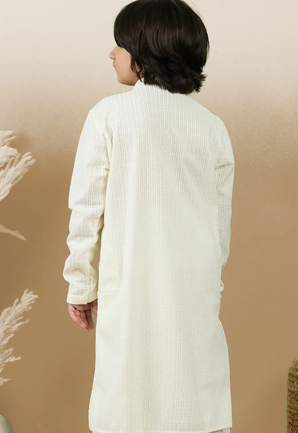 Chikankari Pure Cotton Kurta in Off White
