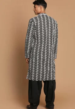 Chikankari Pure Cotton Kurta Set in Black