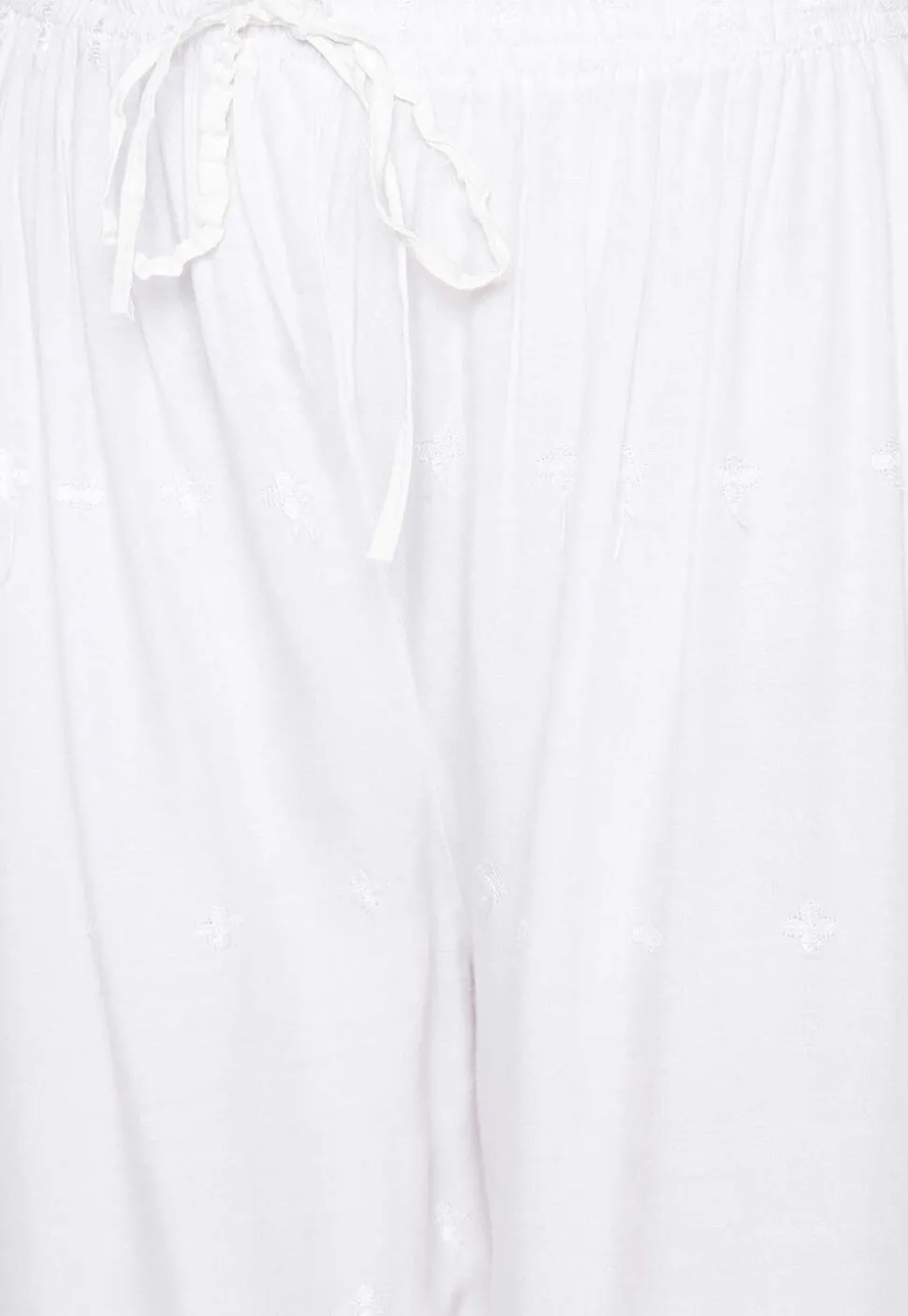 Chikankari Rayon Pant in White