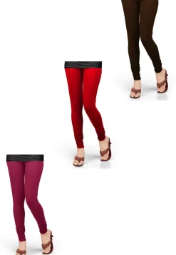 Combo of Solid Color Lycra Leggings in Multicolor