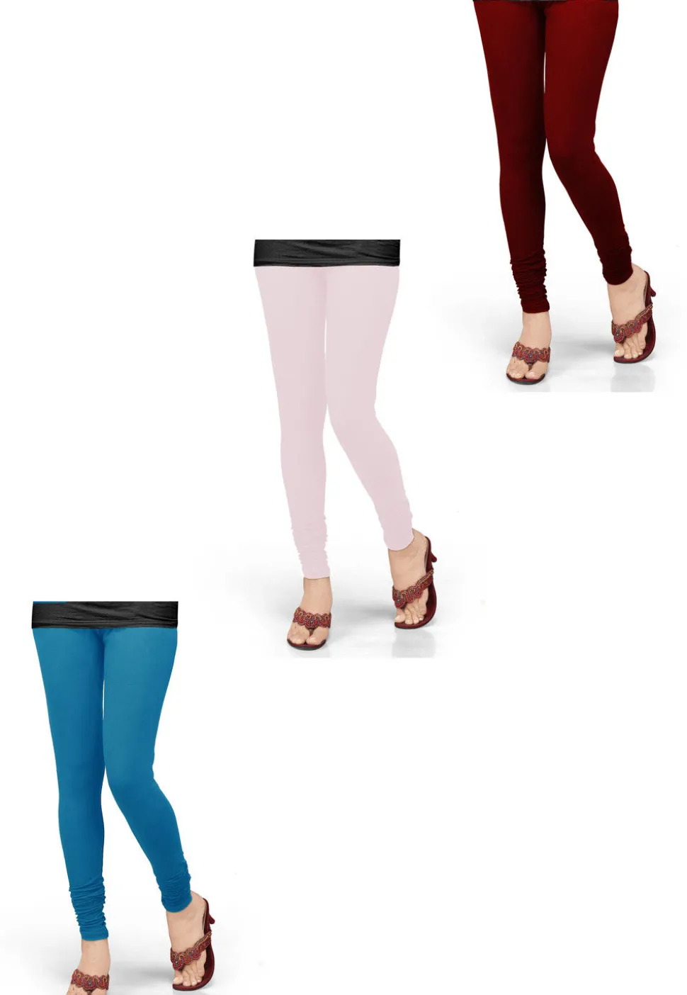 Combo of Solid Color Lycra Leggings in Multicolor