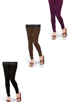 Combo of Solid Color Lycra Leggings in Multicolor