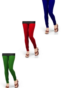 Combo of Solid Color Lycra Leggings in Multicolor