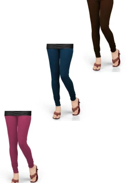 Combo of Solid Color Lycra Leggings in Multicolor