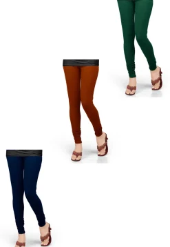 Combo of Solid Color Lycra Leggings in Multicolor