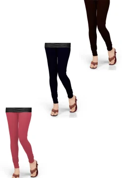 Combo of Solid Color Lycra Leggings in Multicolor