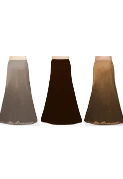 Combo of Solid Color Satin Petticoats in Multicolor