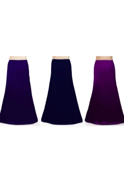 Combo of Solid Color Satin Petticoats in Blue and Purple