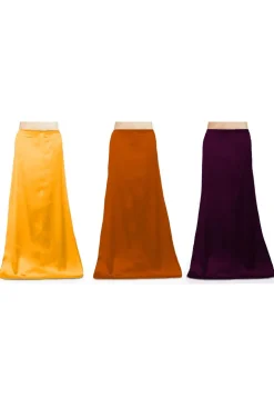 Combo of Solid Color Satin Petticoats in Multicolor