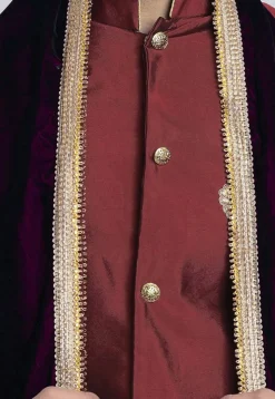 Contrast Border Velvet Dupatta in Violet