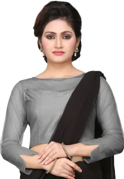 Cotton Silk Blouse in Grey