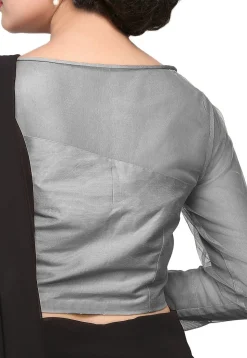 Cotton Silk Blouse in Grey