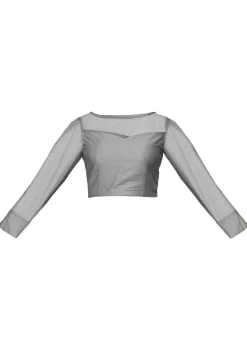 Cotton Silk Blouse in Grey