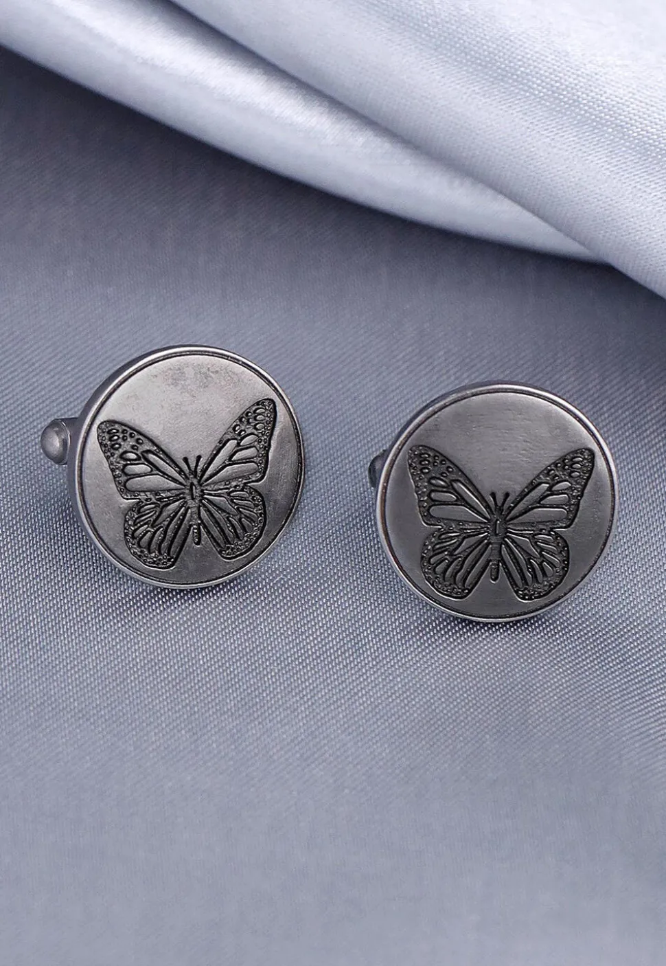Dainty Butterfly Metallic Cufflink Pair