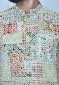 Digital Printed Art Silk Dhoti Kurta in Multicolor